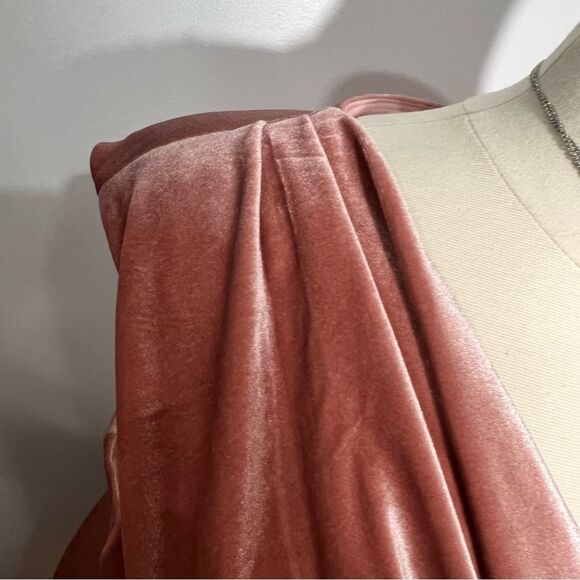 Nipon Boutique Dusty Rose Cowl Neck Ruched Side Velveteen Dress -- 16‎ - Picture 11 of 14